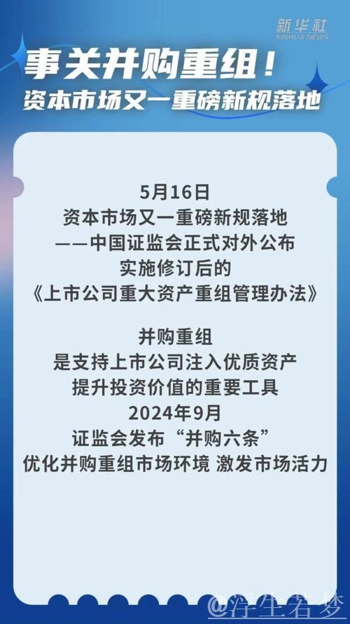 资本市场迎来新规落地,聚焦并购重组! 资本市场迎来新规落地,聚焦并购重组!